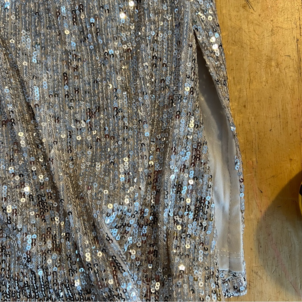 Silver Sequin Women's Sweater - Picture 6 of 8